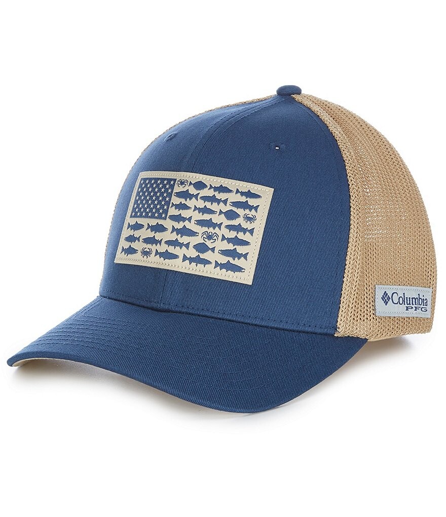 

Сетчатая кепка с флагом Columbia PFG Trucker, синий