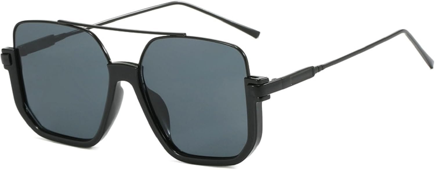 

Модные винтажные большие квадратные солнцезащитные очки в полуметаллической оправе с защитой от УФ-излучения UV400 для женщин и мужчин. Стильный дизайн. Солнцезащитные очки N45 mincl, Black