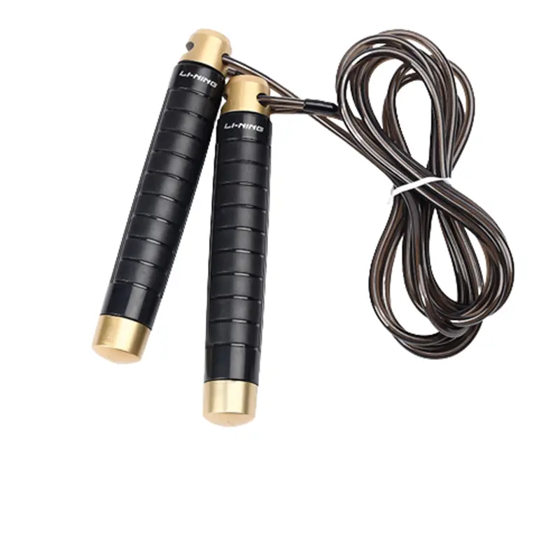 

LINING Фитнес-тренинг неучтенная скакалка Fitness Crowd ПВХ стальной трос ABS поролоновые ручки 2,9M черный золотой