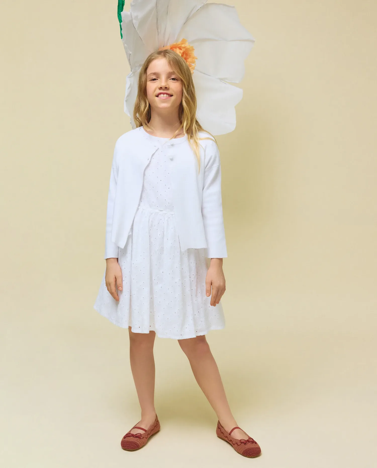 Базовая трикотажная куртка для девочки Kids El Corte Inglés, 120 Crudo