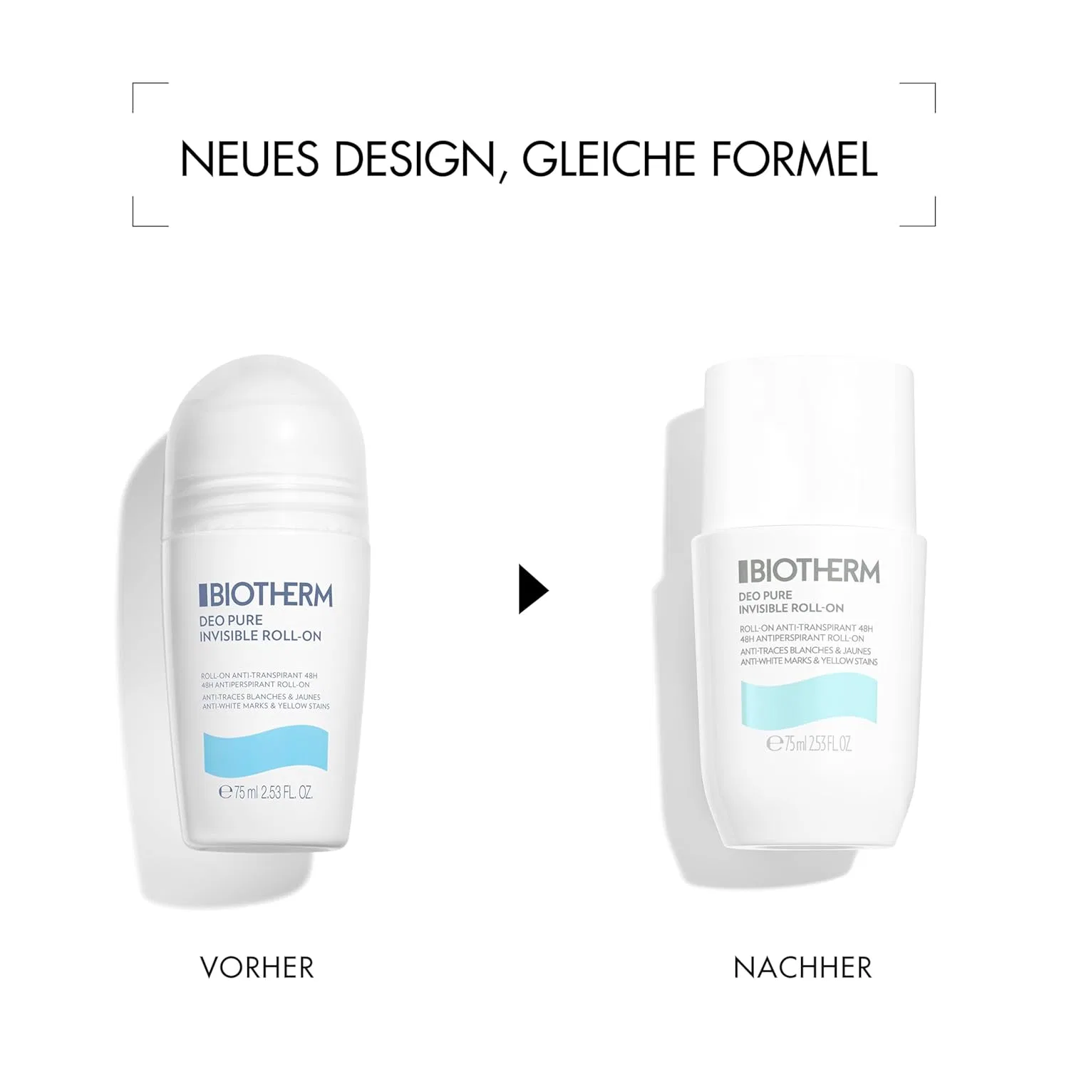 Женский дезодорант-антиперспирант «Pure Invisible 48h» от Biotherm, ролик, 75 мл Biotherm — фото 3