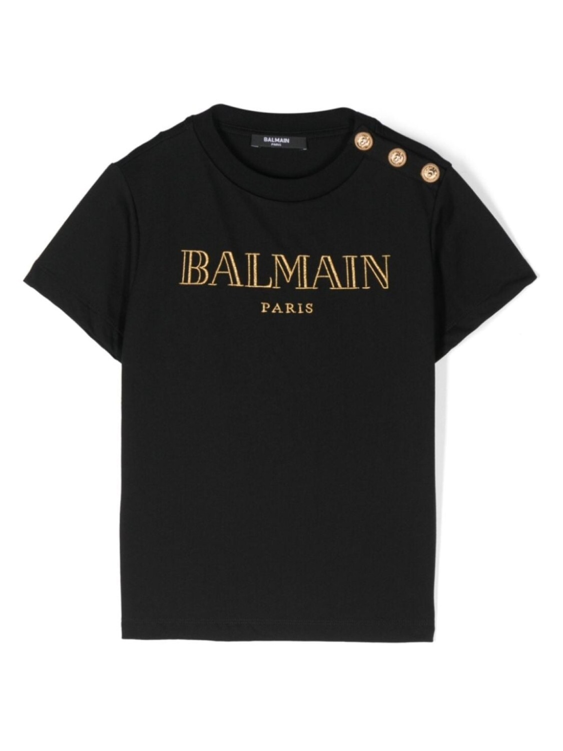 

Balmain Kids футболка с вышитым логотипом, черный