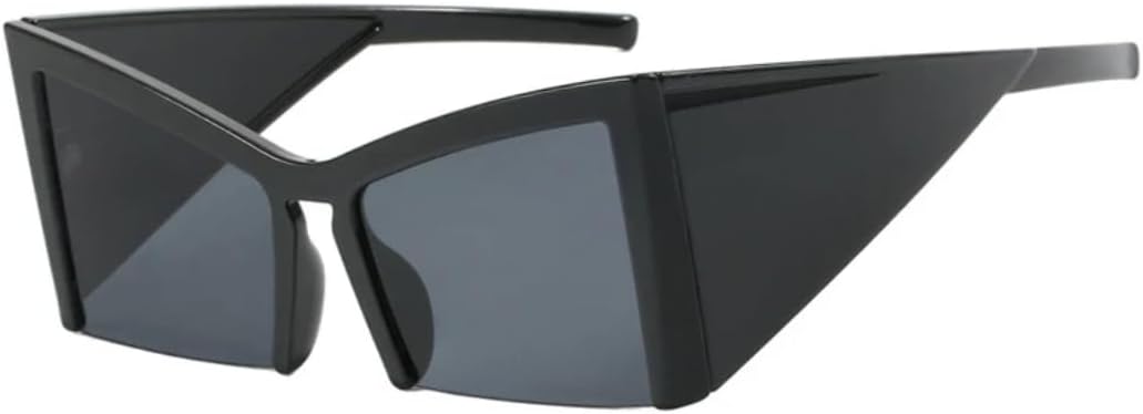 

Крупные солнцезащитные очки «кошачий глаз» для женщин, модные модели, роскошные полуободковые солнцезащитные очки для мужчин, очки с защитой от УФ-излучения UV400 VVTWSSW, Black Gray