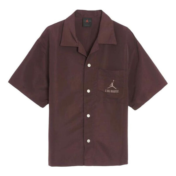 

Футболка Air Jordan x A Ma Manire Logo Warm Up Shirt (Asia Sizing) 'Mahogany', красный