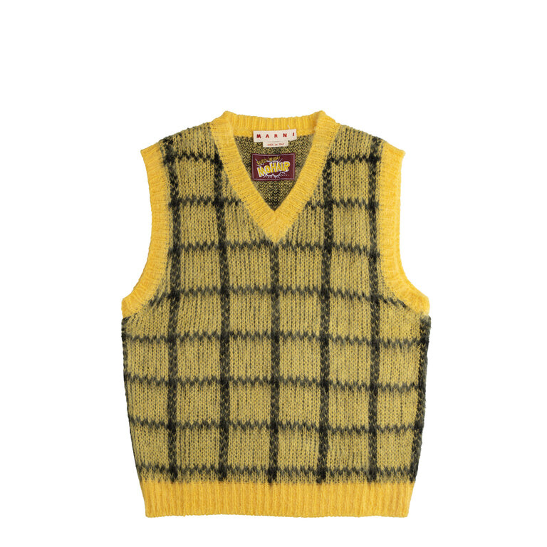 

Свитер Brushed Check Fuzzy Wuzzy Sleeveless Jumper Marni, цвет maize