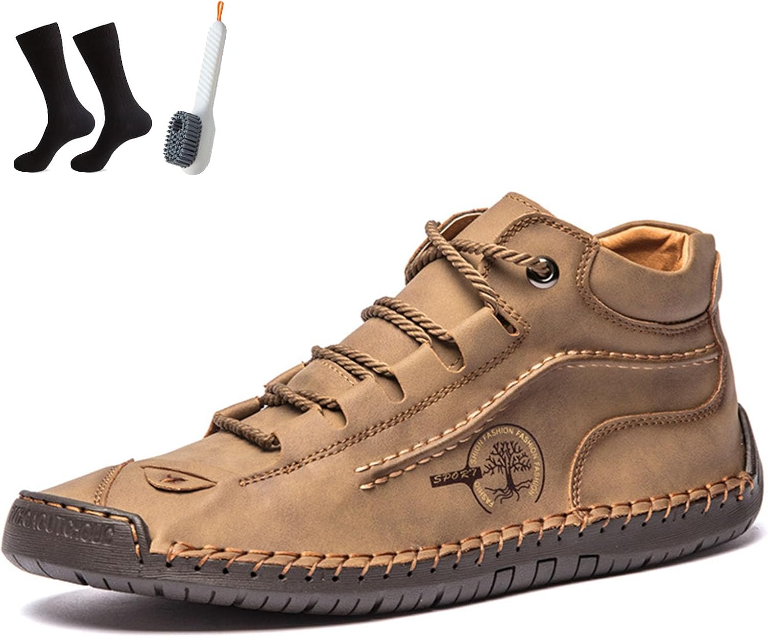 

Мужская обувь, ручной работы из ретро-свинной кожи, ортопедические слипоны для походов, кроссовки Rolinb, хаки