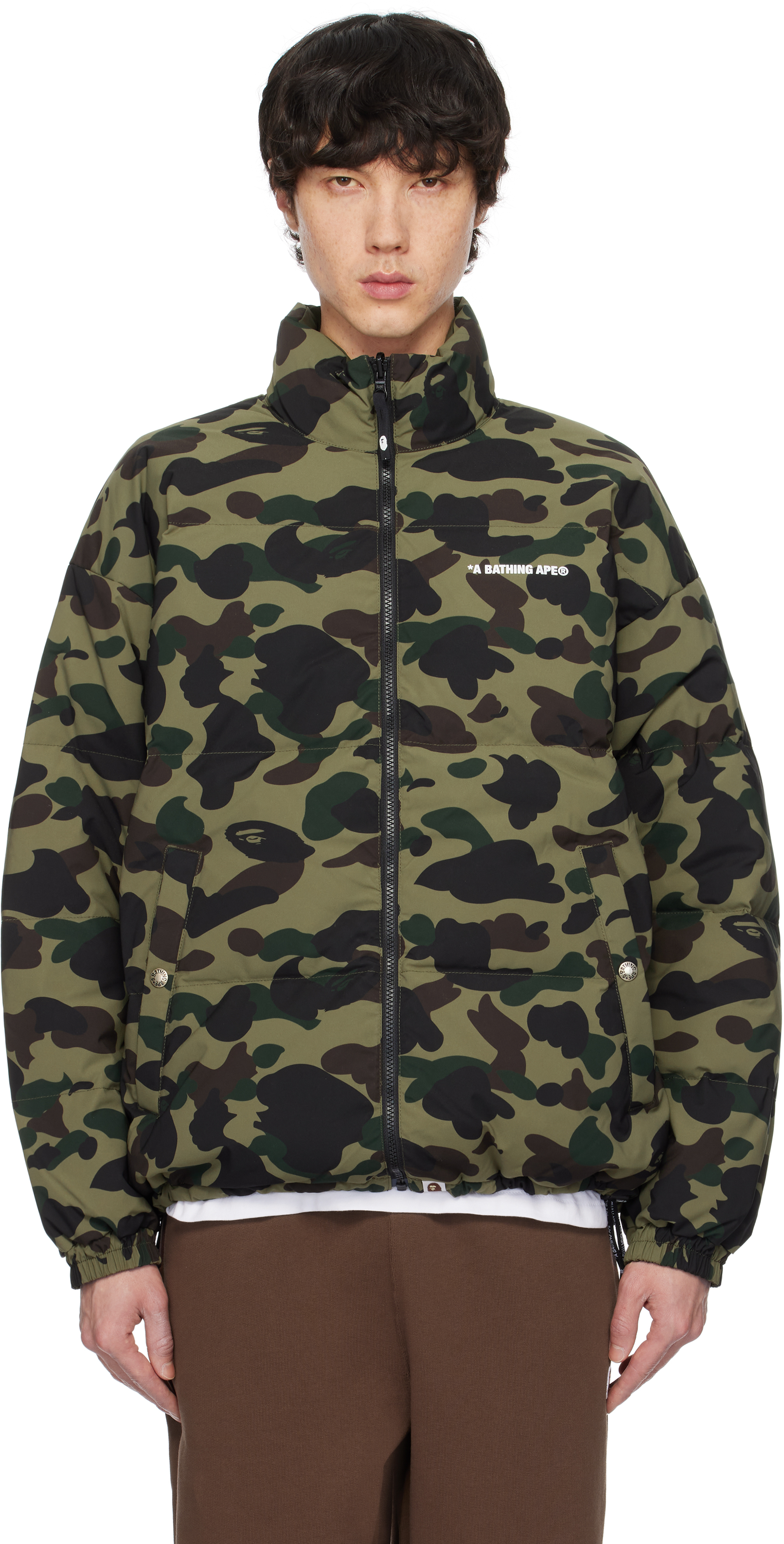 

Двусторонняя куртка цвета хаки 1st Camo BAPE