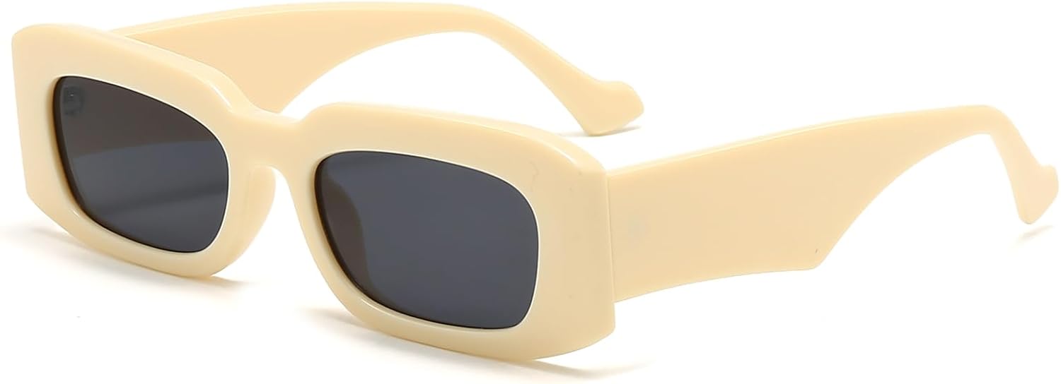 

Солнцезащитные очки YAMEIZE в классической прямоугольной оправе - ретро-квадратные очки в стиле 90-х, защита от УФ-излучения UV400, для вождения и активного отдыха, для женщин и мужчин, Beige Brown