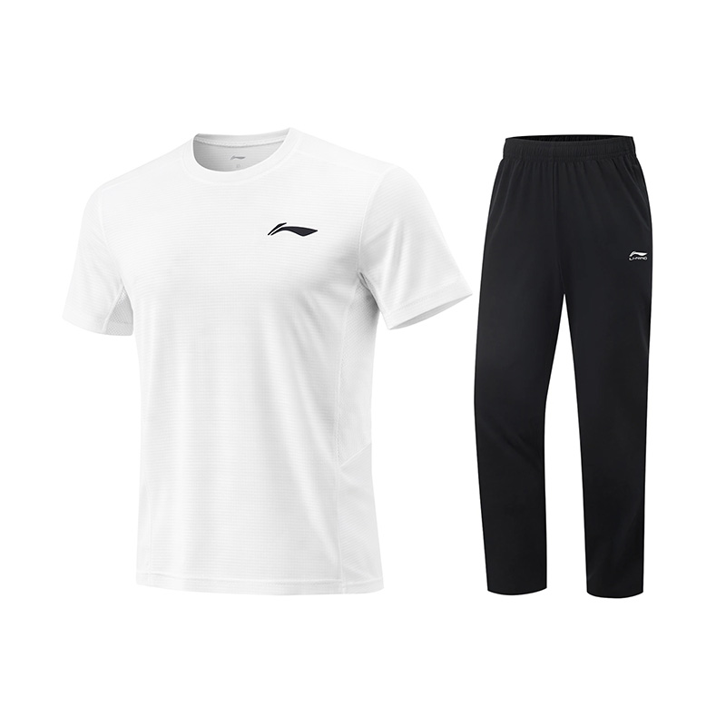

Li-Ning Casual Sportswear мужская, белый short-sleeved shirt+черный pants