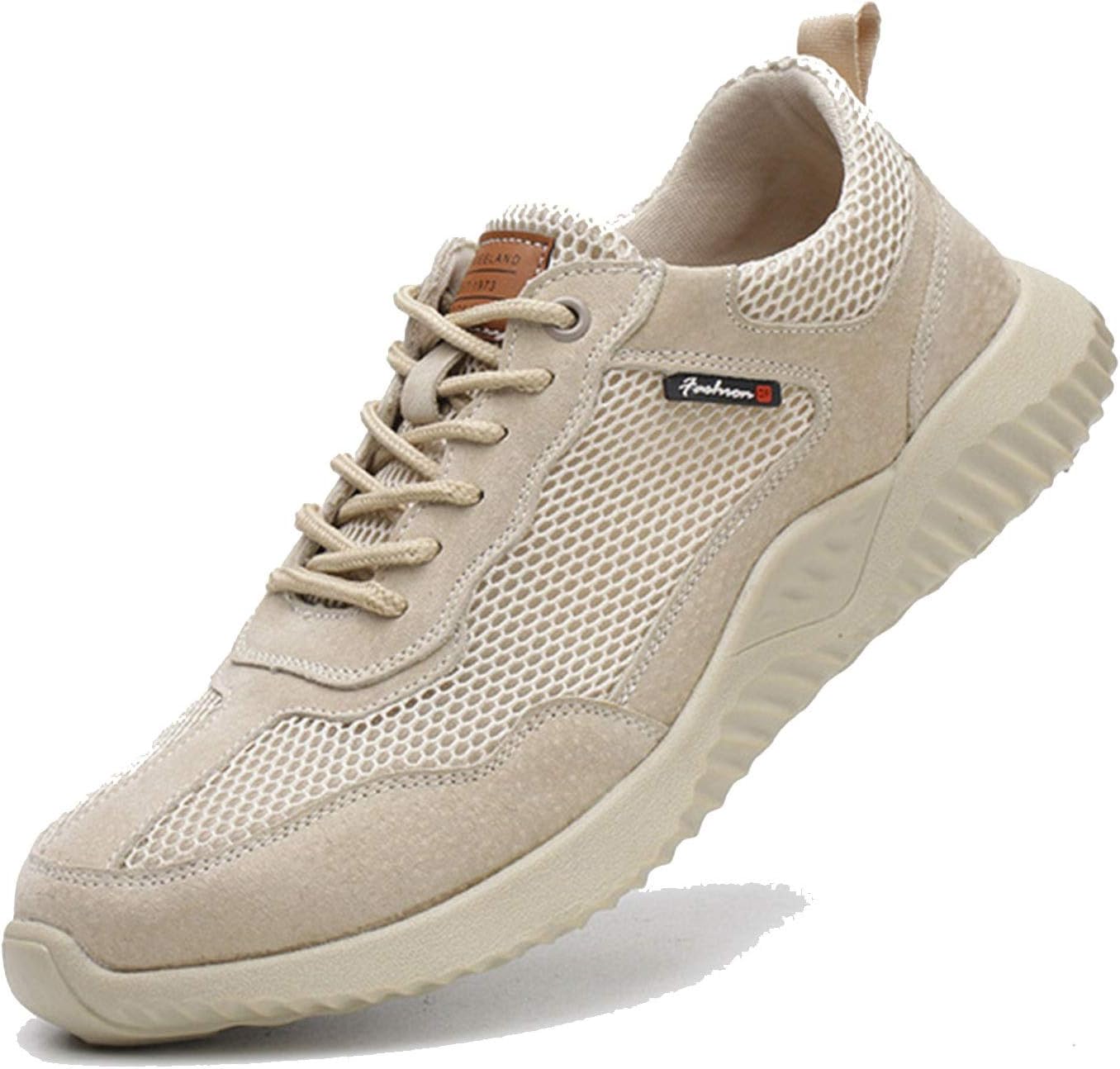 

Защитная обувь для мужчин и женщин, кроссовки с стальным носком, спортивные кеды (цвет: бежевый, размер: 8 US) Hisxus