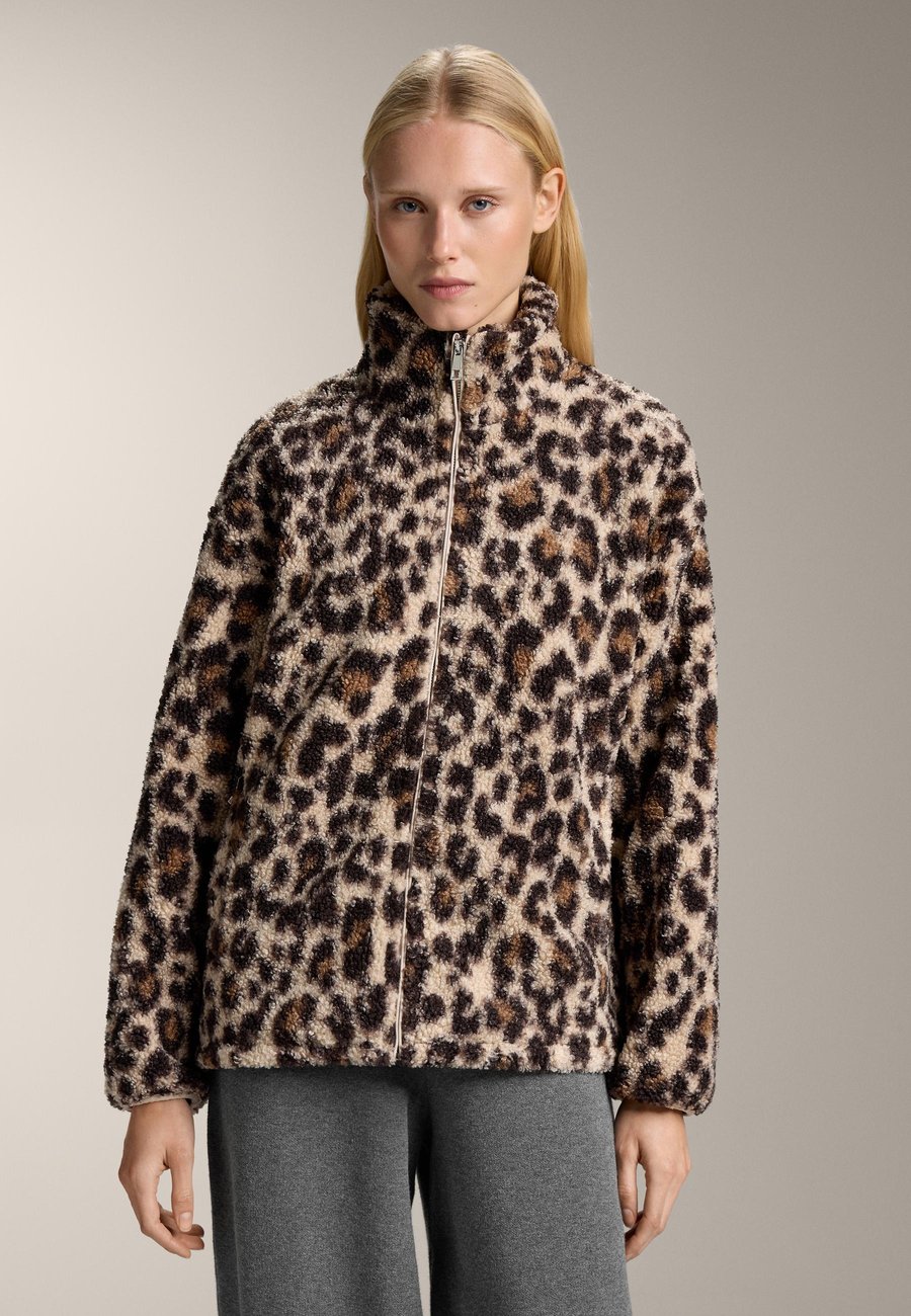 

Флисовая куртка OYSHO FAUX-SHEARLING ANIMAL PRINT, Stone