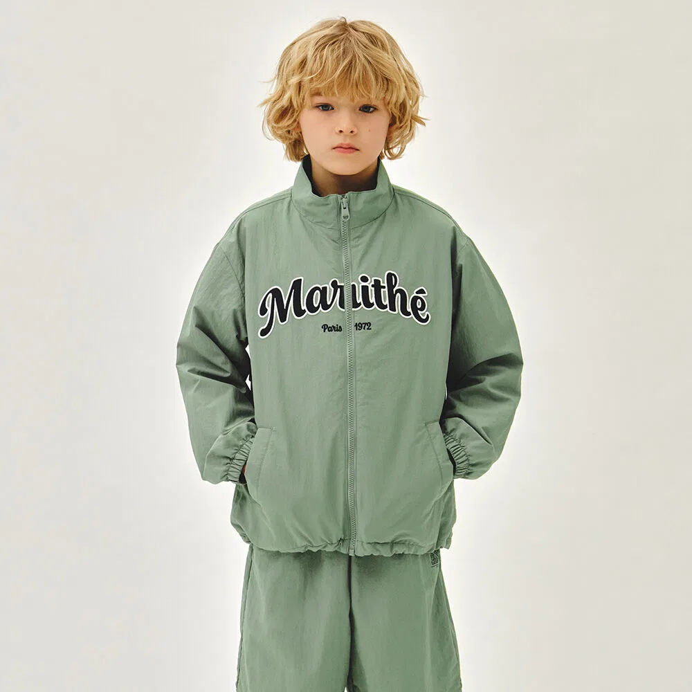 Детская ветровка с логотипом хаки от Marithé Kids