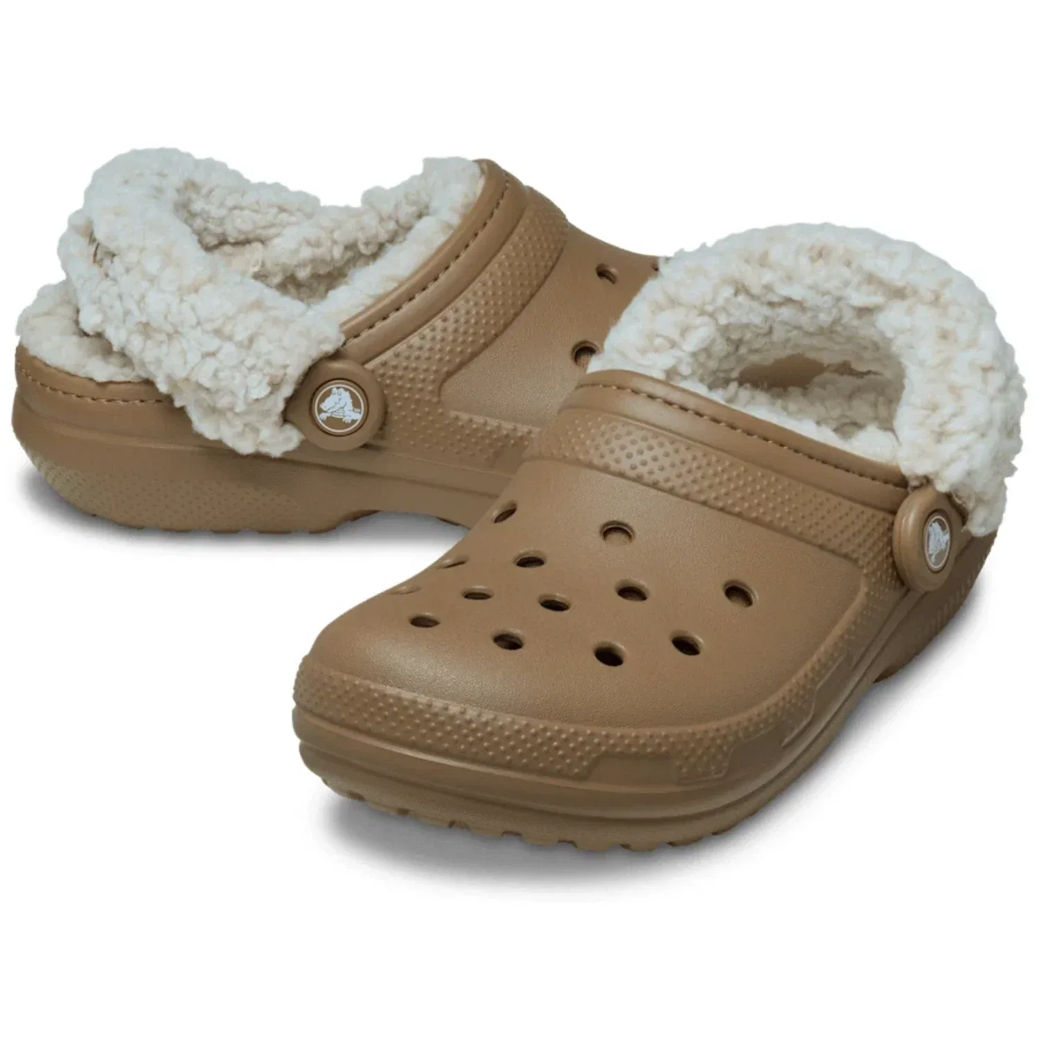Мужские сабо Crocs Classic 211396-6UR, сепия, флисовая подкладка, удобные слипоны, JAX906, коричневый