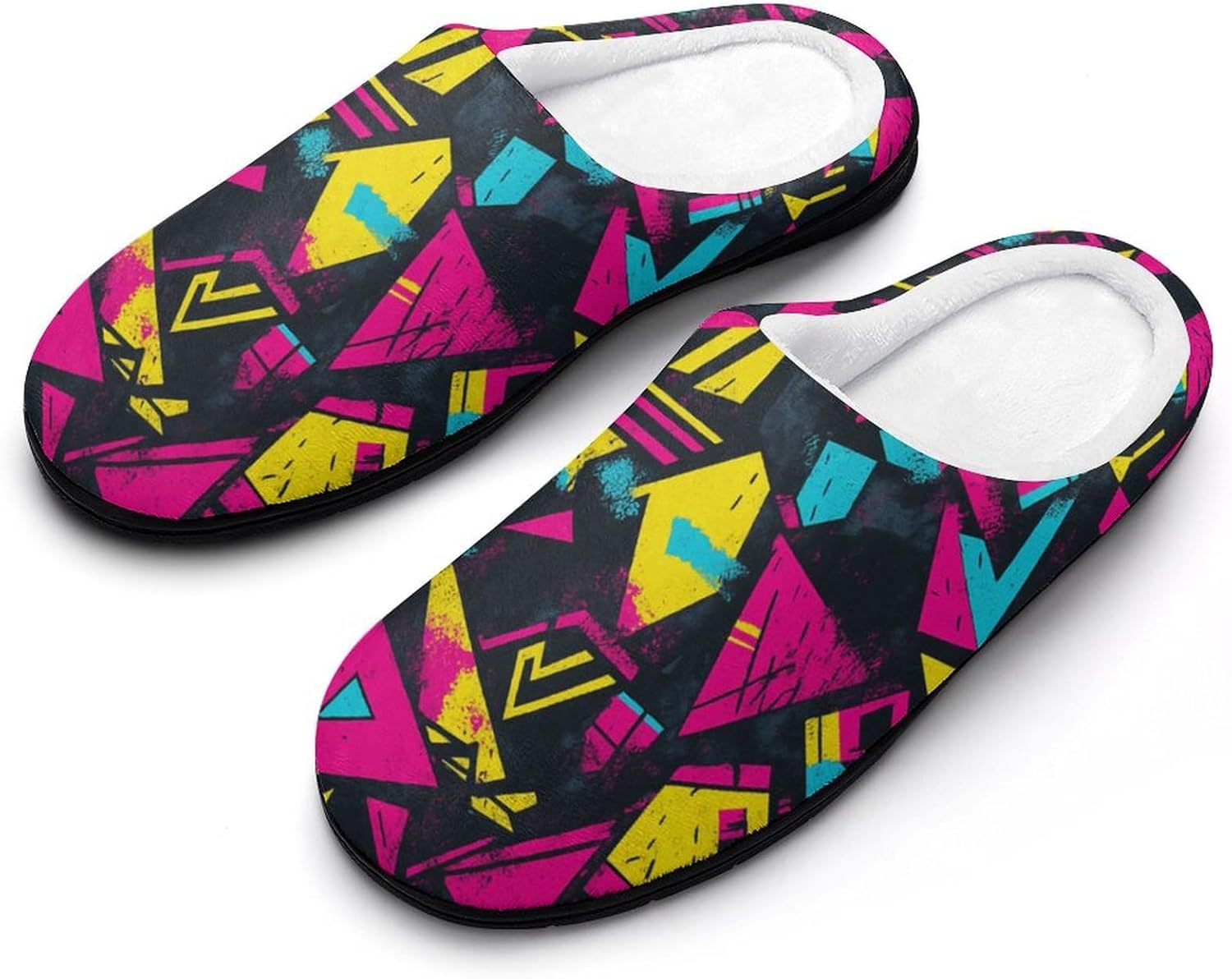 

Домашние тапочки KKdskkds из хлопка с яркими дельфинами и коралловым рифом. Нескользящие, уютные, теплые, дышащие, Retro 80s Geometric