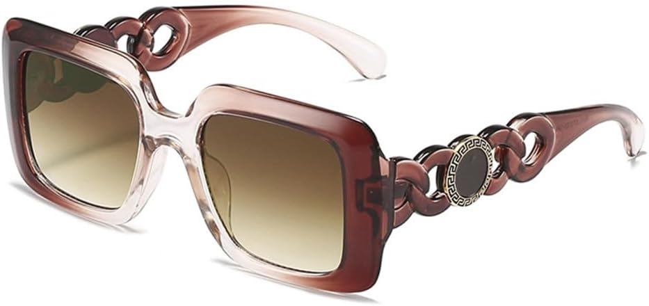 

Солнцезащитные очки большого размера квадратной формы для женщин и мужчин, градиентные солнцезащитные очки с защитой от УФ-излучения UV400, модель 2027 года MTZJH, Brown