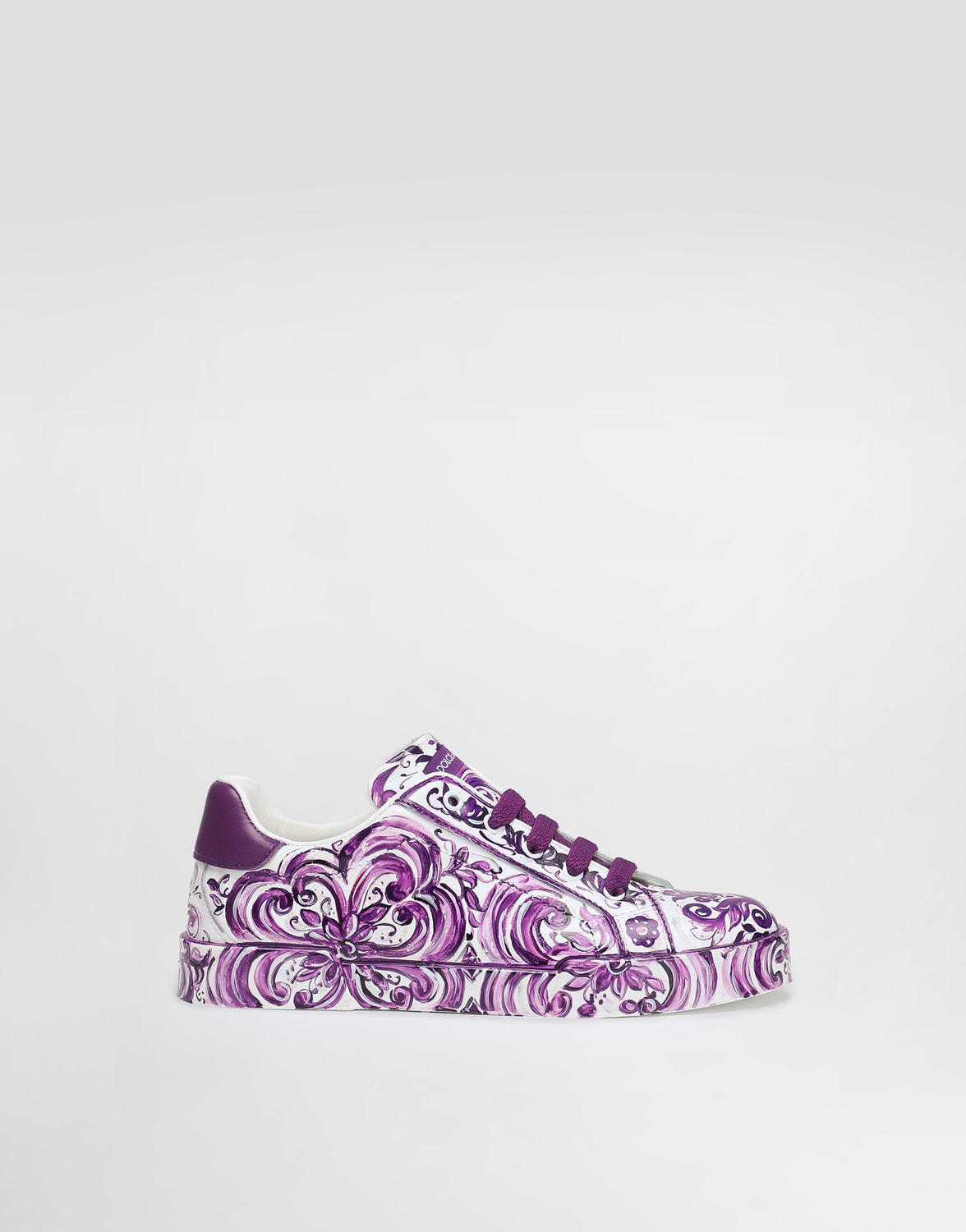 

Кеды с принтом майолика из наппы Dolce&Gabbana, мультиколор