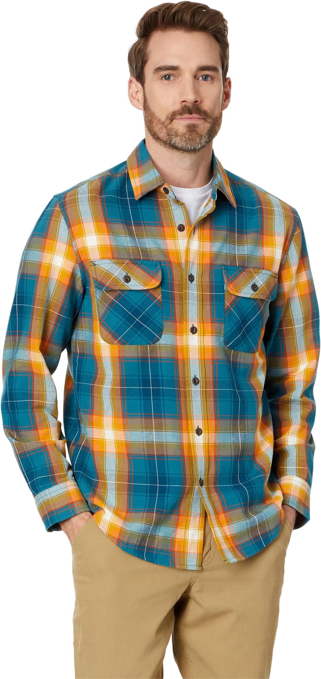 

Рубашка Pendleton Beach Shack Shirt, цвет Aegean/Citrus Plaid