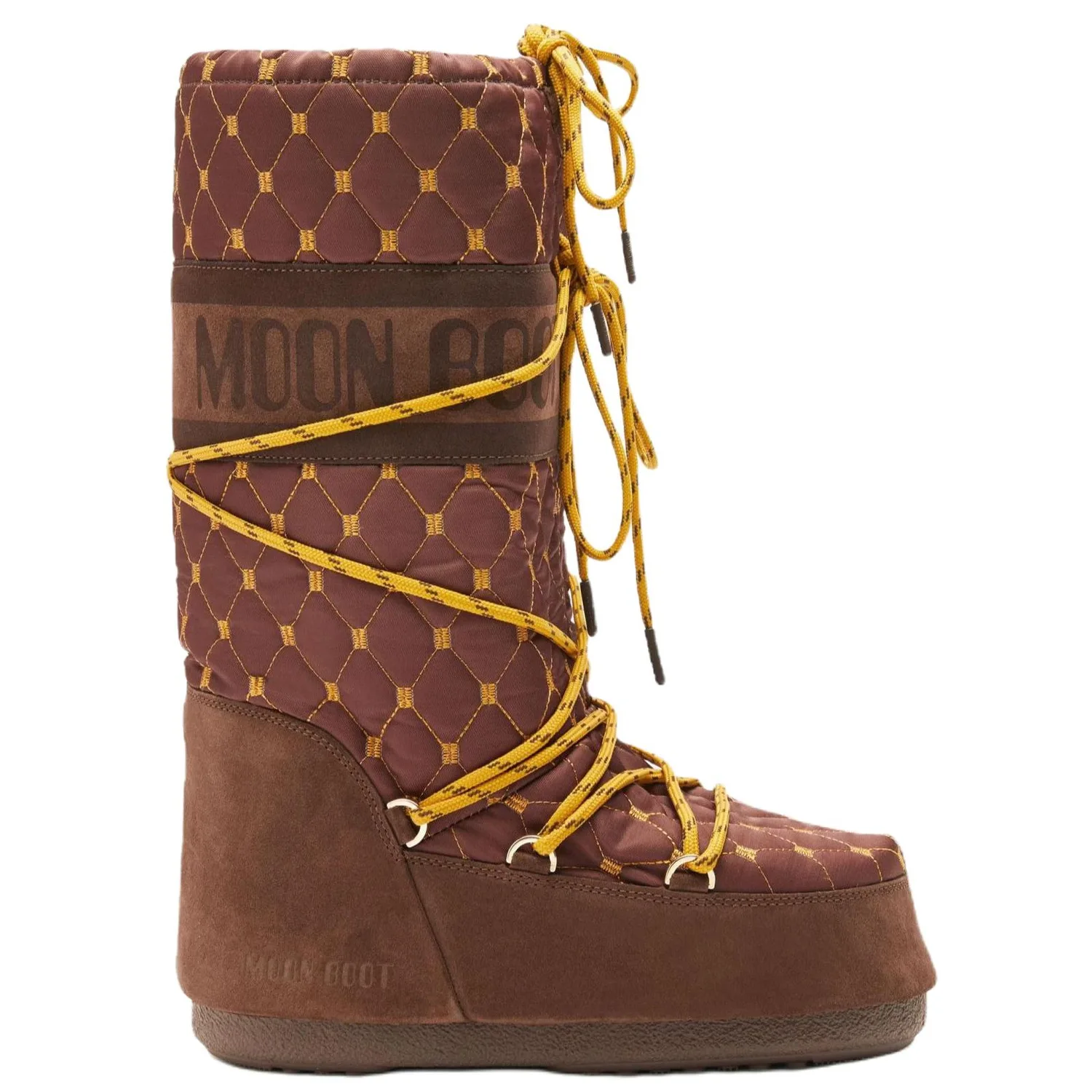 Icon Quilted Lace Up Snow Boots Moon Boot, коричневый — фото 3