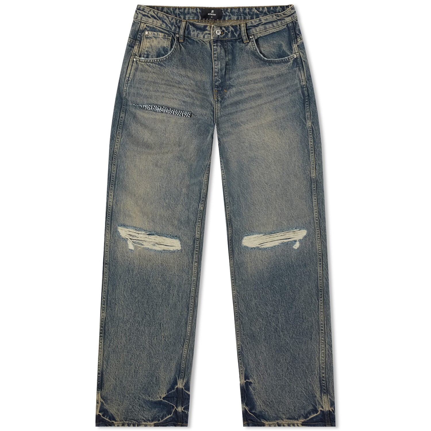 

Джинсы Represent R3D Destoryer Baggy Denim, цвет Blue Cream