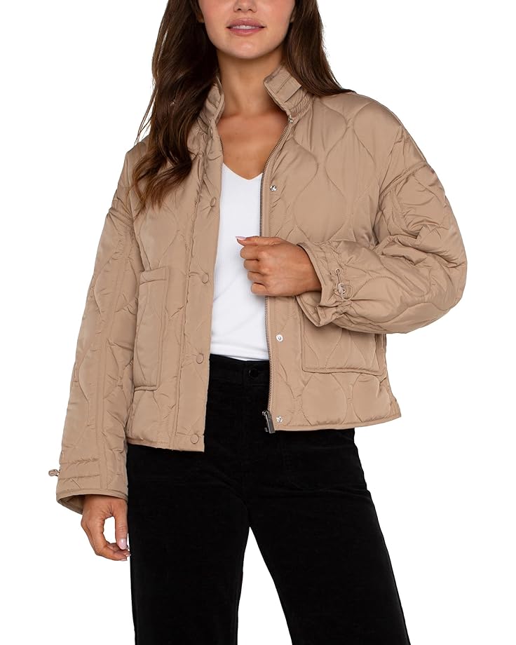 

Куртка Liverpool Los Angeles Quilted Jacket with Zip Out Hood Hourglass Quilted Woven, кэмел