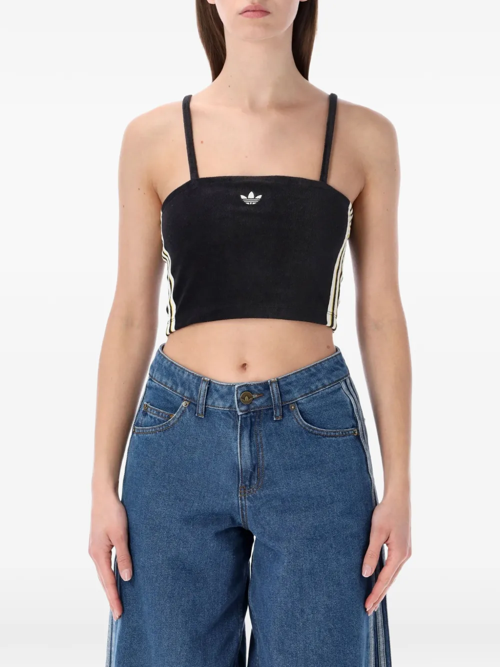 

Майка с боковыми полосами Adidas, черный