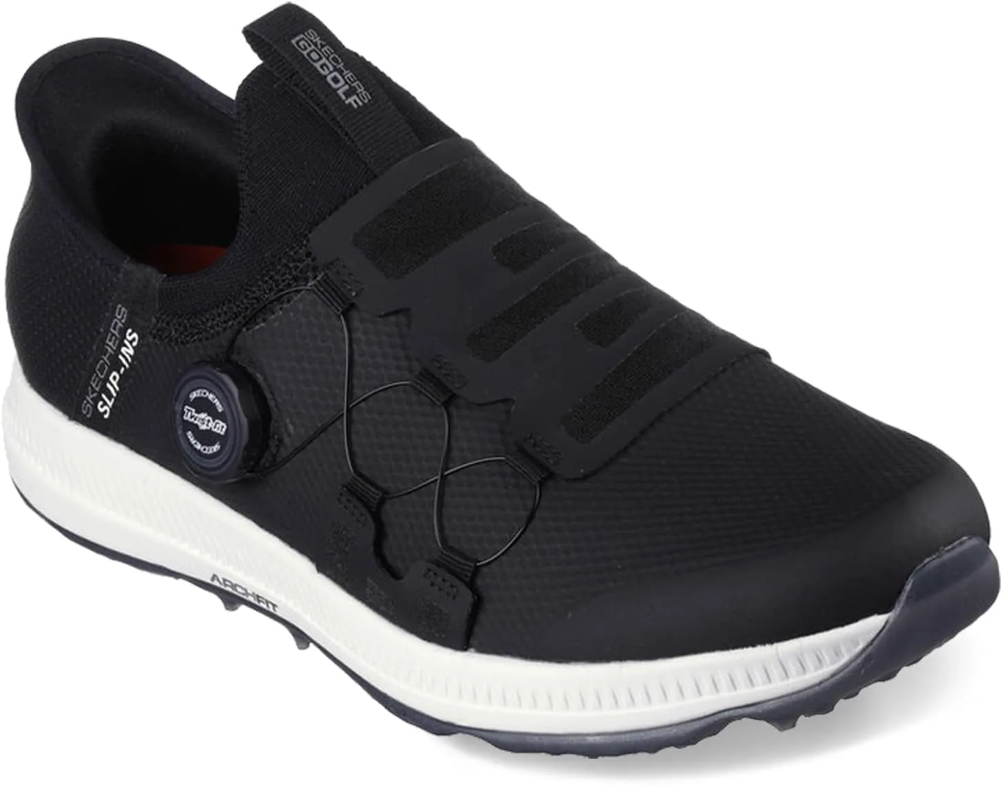 Мужские гольф-туфли Skechers Go Golf Elite 5 Arch Fit водонепроницаемые с удобной посадкой, черно-белый — фото 4