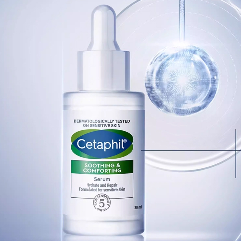 Набор средств Cetaphil для чувствительной кожи: очищающий крем, 50 мл + сыворотка с центеллой азиатской и керамидами, 30 мл — фото 4