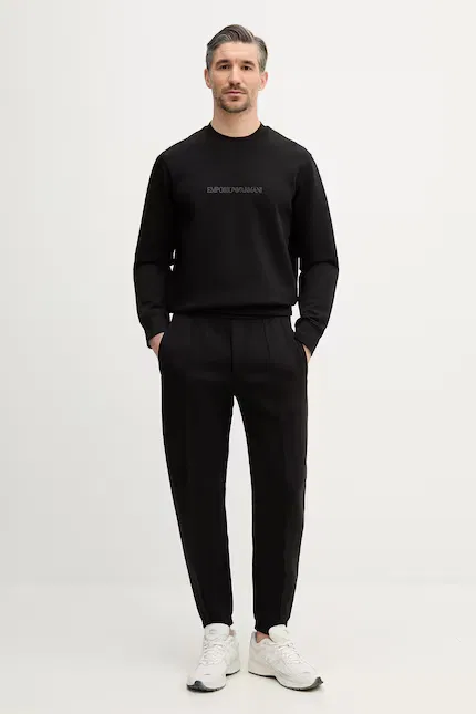 Спортивные штаны из эластичного хлопка Emporio Armani, черный — фото 2