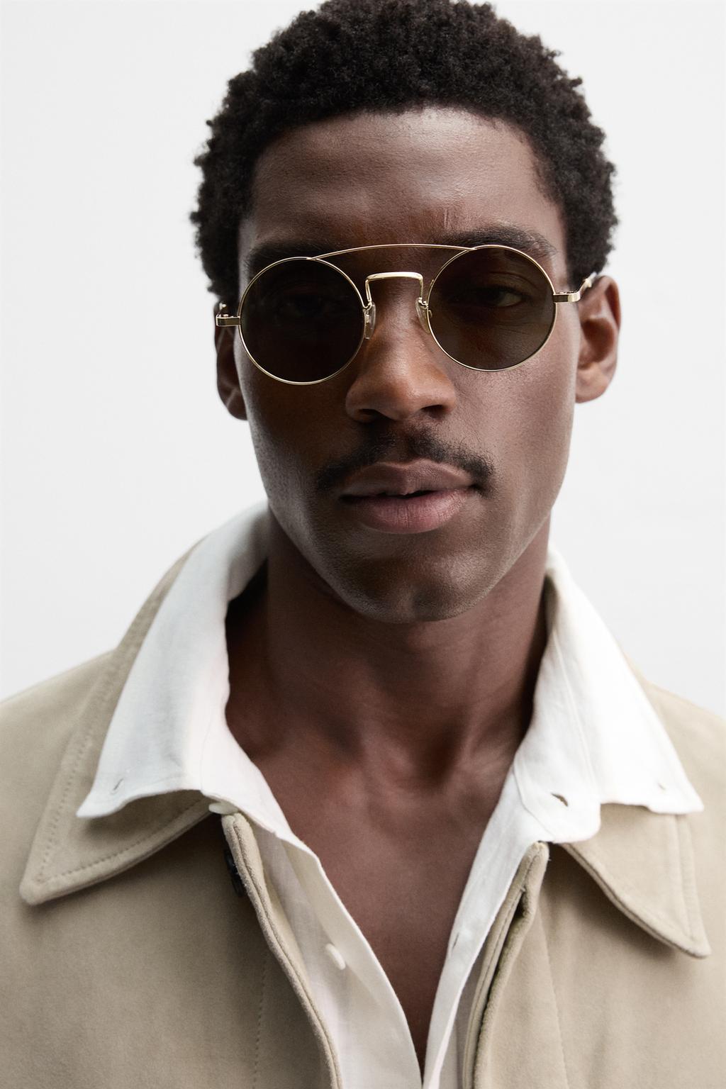 

Металлические солнцезащитные очки ZARA, цвет Golden