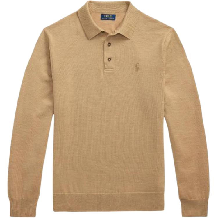 

Лонгслив поло с вышитым логотипом Polo Ralph Lauren, коричневый