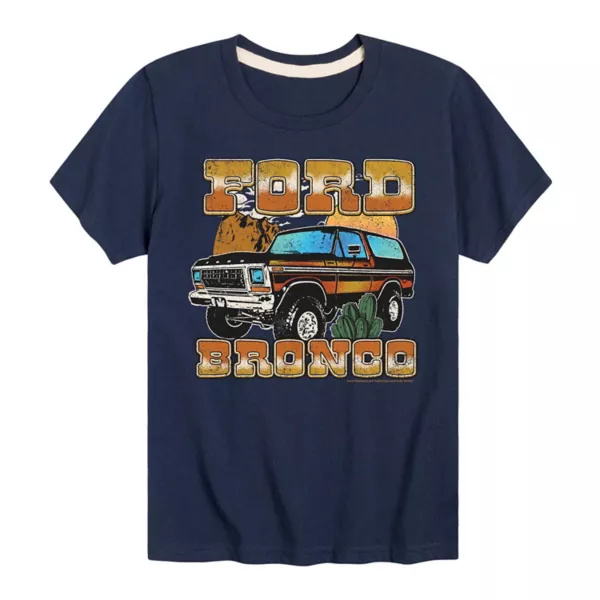 

Футболка для мальчиков 8-20 с принтом Ford Vintage Bronco в пустынном стиле Licensed Character, синий