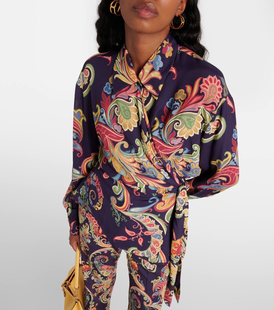 Верхняя часть с принтом Etro, цвет print on blue base — фото 4