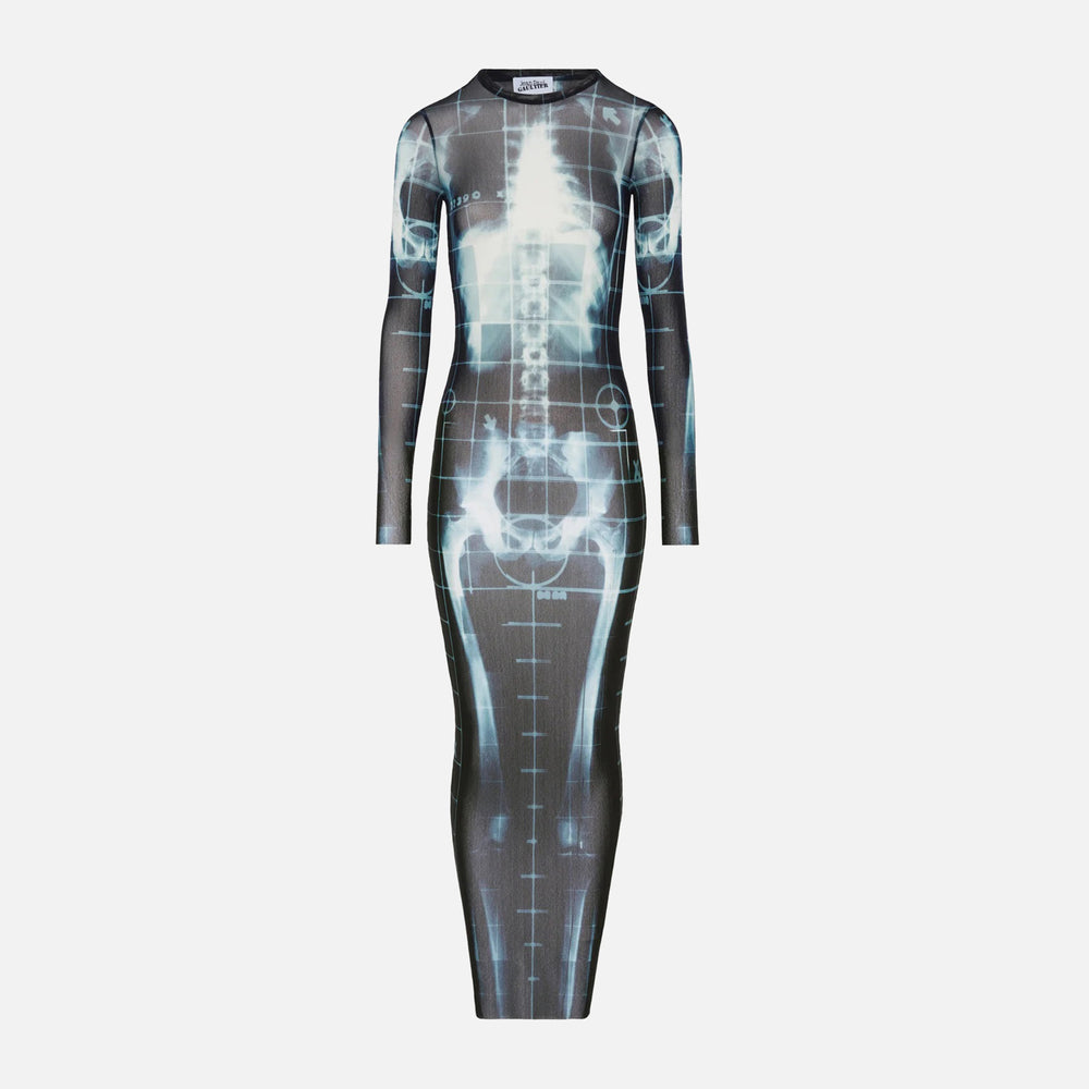 

Платье Jean Paul Gaultier Mesh Crew Neck Long Dress, цвет Squeletor Black