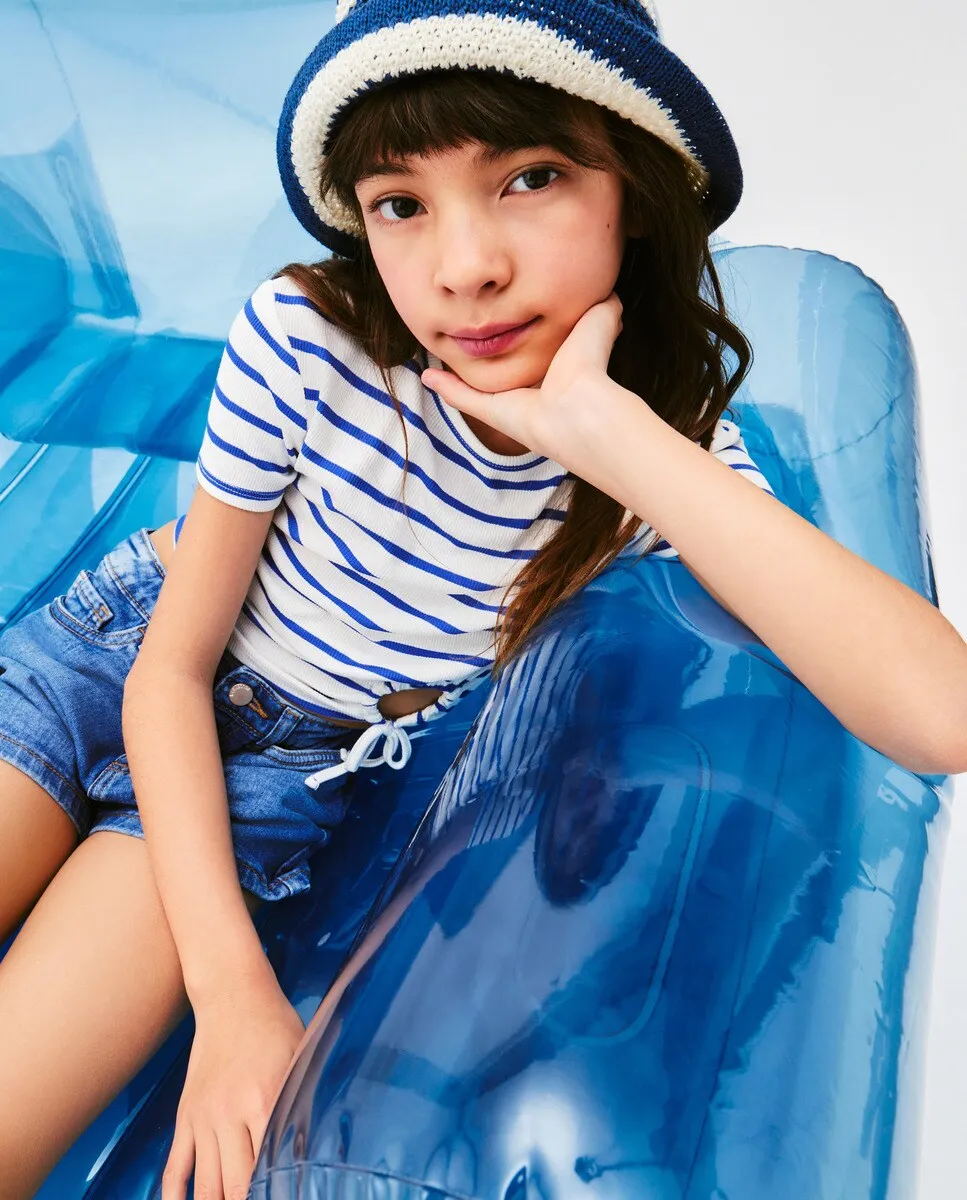 

Футболка для девочек с боковой деталью Kids El Corte Inglés, синий