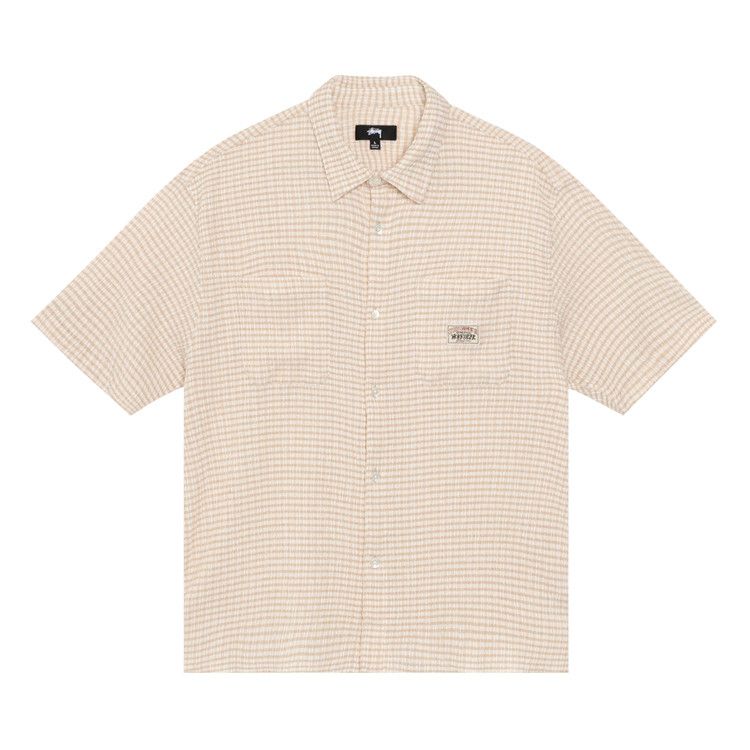 

Рубашка Stussy Crinkled Check Short-Sleeve Shirt, Tan