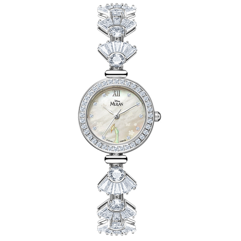 

Disney Часы Quartz Movement Watch Women's Watch Mother of Pearl Color Watch Dial, Mother of Pearl White