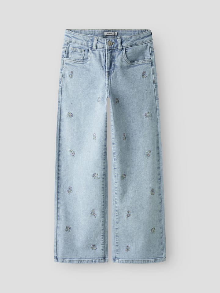 Name it Джинсы NKFROSE WIDE EMB JEANS 2010-FR светло-голубого цвета — фото 3