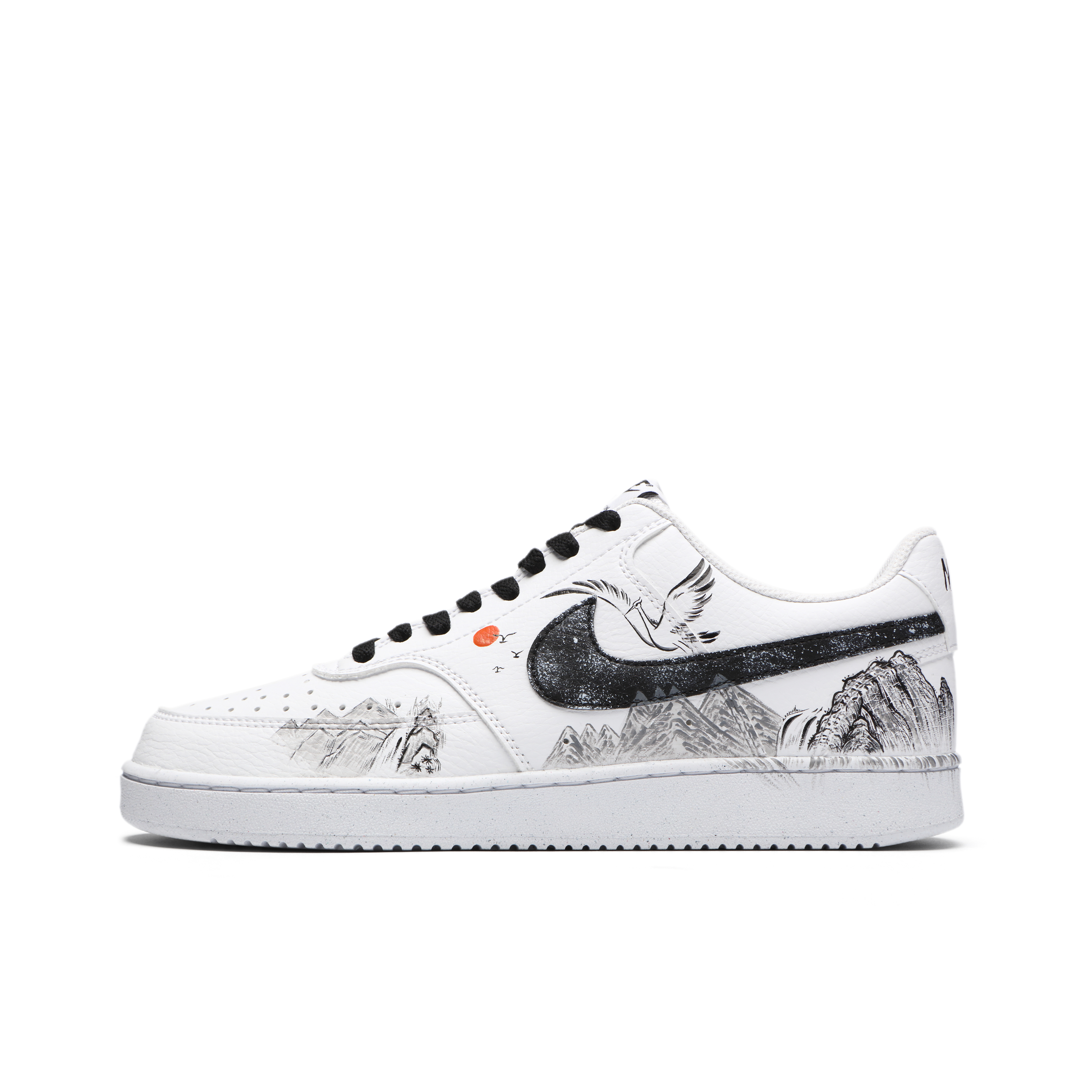 

Nike Кроссовки Court Vision 1 с низким верхом, противоскользящие, износостойкие, легкие, дышащие, мужские, черно-белые