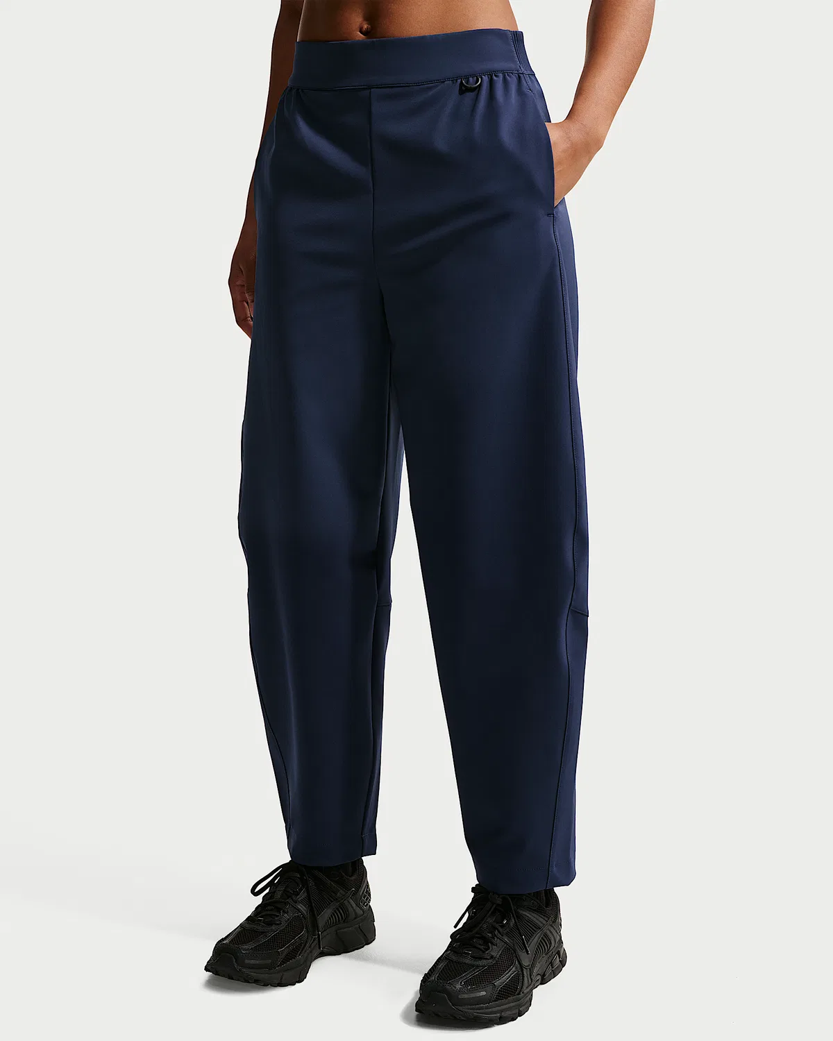 Женские штаны Nike 24.7 PerfectStretch Dri-FIT с высокой посадкой, свободного кроя, Midnight Navy/Dark Obsidian — фото 2