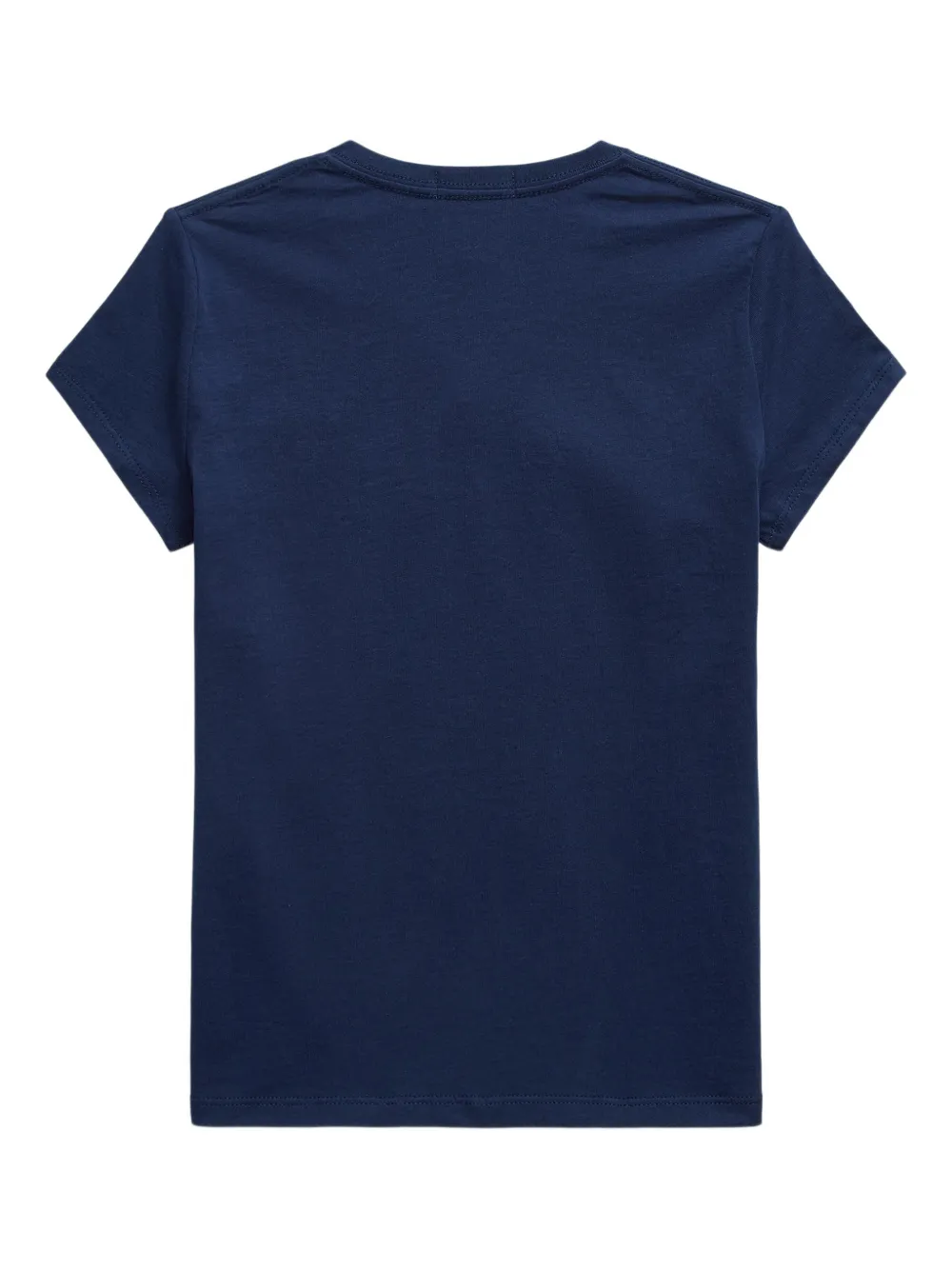 Футболка с вышивкой и v-образным вырезом POLO RALPH LAUREN KIDS, синий — фото 2