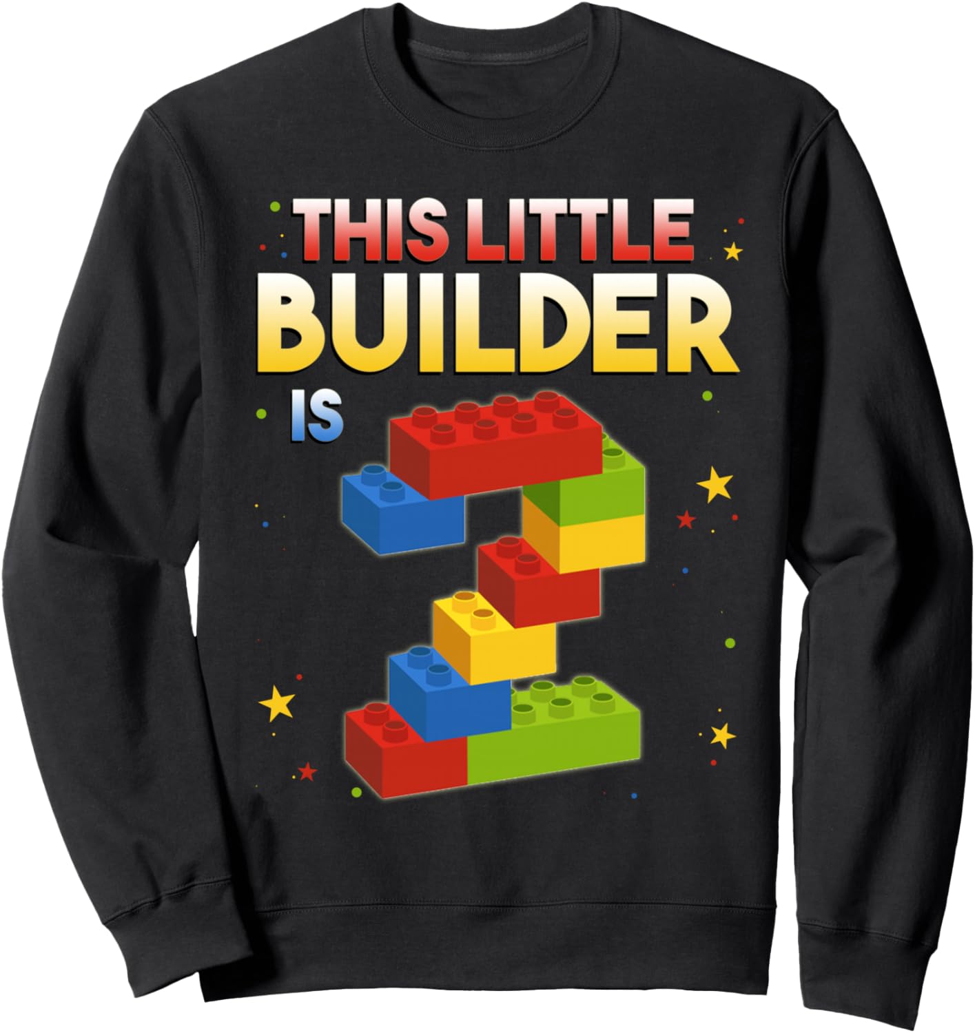 

Подарочная толстовка с конструктором для мальчиков и девочек на 2 года. Строительные блоки. Подарок на день рождения 2Nd Birthday Building Bricks Blockstheme Party, черный