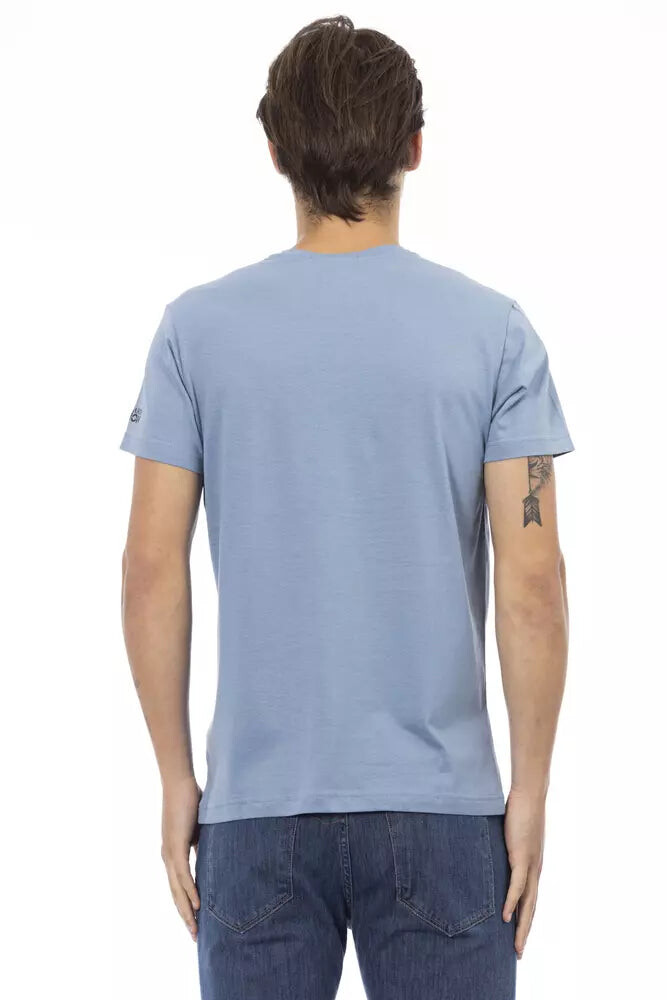 

Хлопковая мужская футболка Trussardi Action, цвет Light Blue