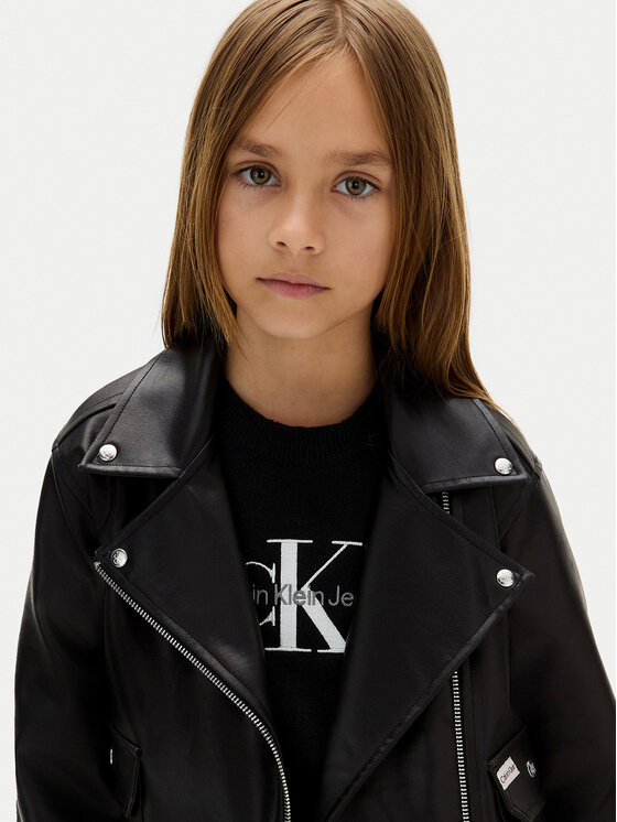 Куртка из искусственной кожи прямого кроя IG0IG02982 D Calvin Klein Jeans, черный — фото 4