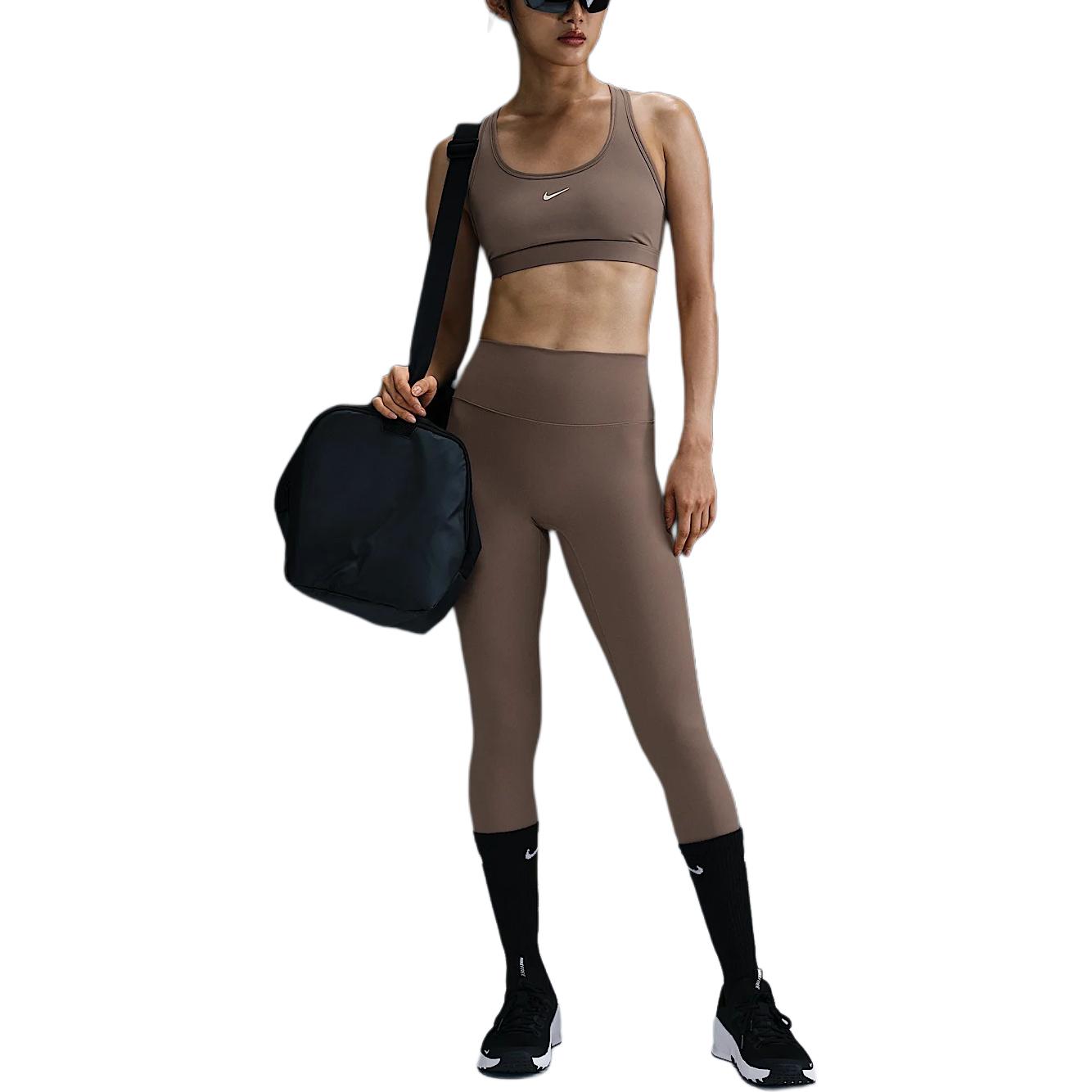 Nike Женские леггинсы Dri Fit One Leggings Mink Brown/Black — фото 3