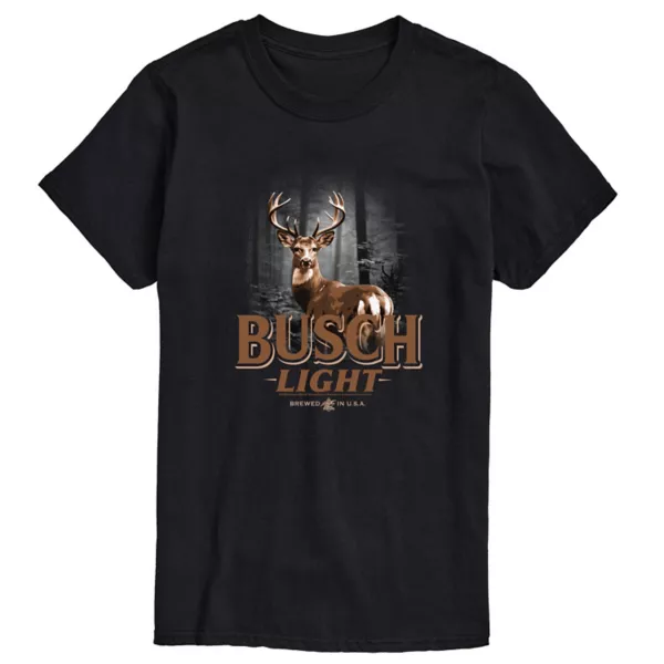 

Мужская футболка Busch Light Deer in the Woods с коротким рукавом и принтом Licensed Character, черный