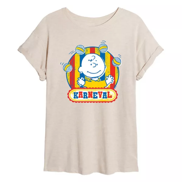 

Футболка Juniors' peanuts karneval oversize Licensed Character, бежевый