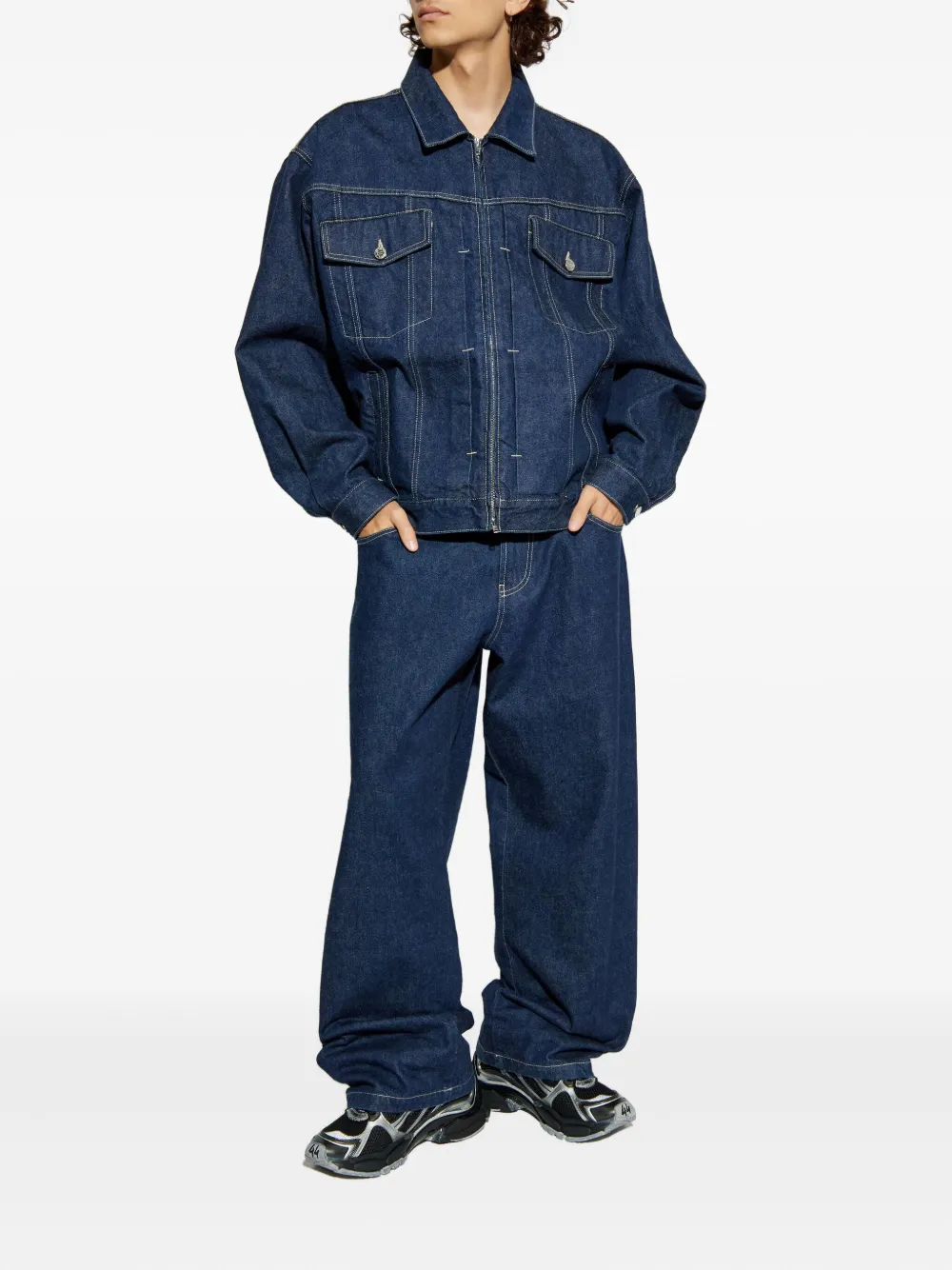 Джинсы с накладными карманами Vetements, синий — фото 2