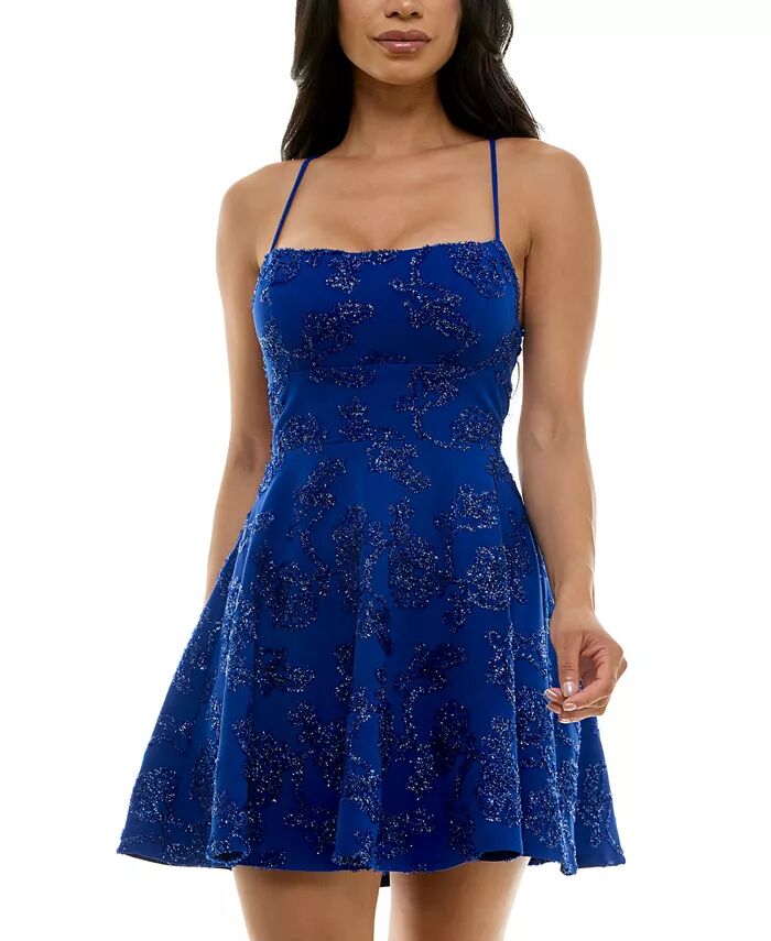 

Платье-футболка с квадратным вырезом и расклешенным кроем без рукавов для юниоров Emerald Sundae, синий