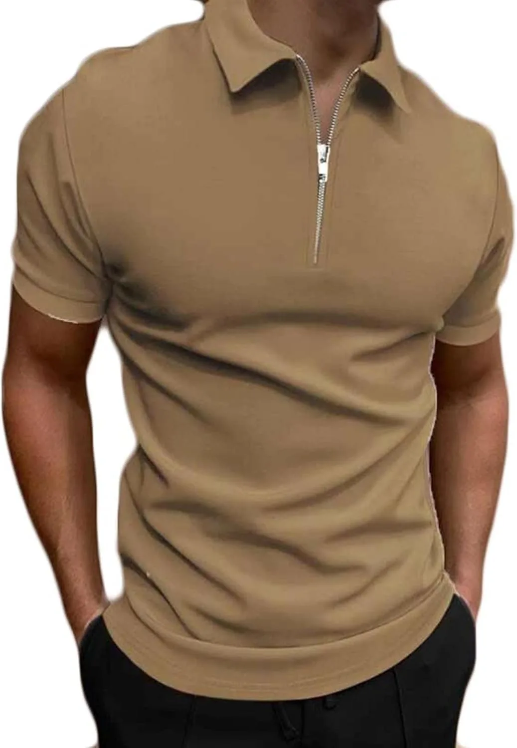 

Мужская футболка с коротким рукавом и молнией на четверть