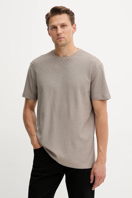 

Хлопковая футболка Armani Exchange, коричневый